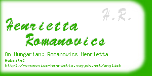 henrietta romanovics business card